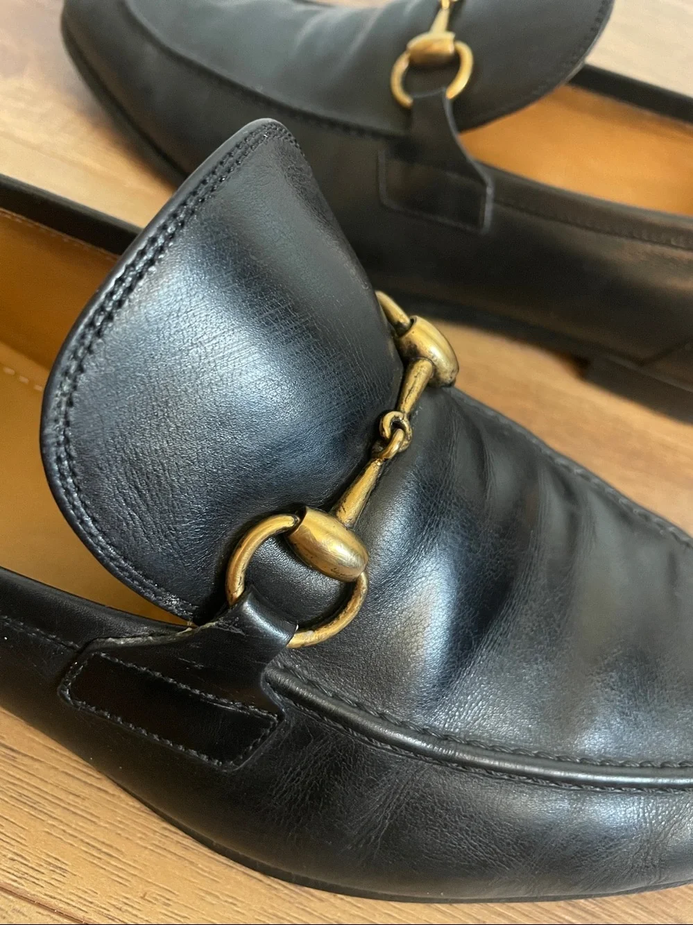 Gucci Men’s Jordaan Black Leather Loafers Size UK 8.5 US 9.5